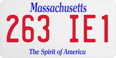 MA license plate 263IE1