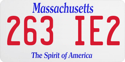 MA license plate 263IE2