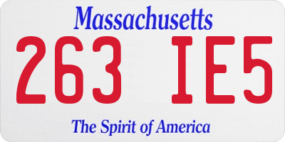 MA license plate 263IE5