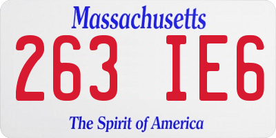 MA license plate 263IE6