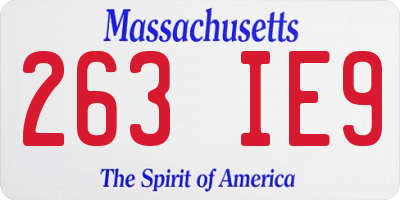 MA license plate 263IE9