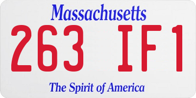 MA license plate 263IF1