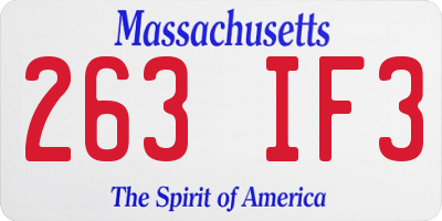 MA license plate 263IF3