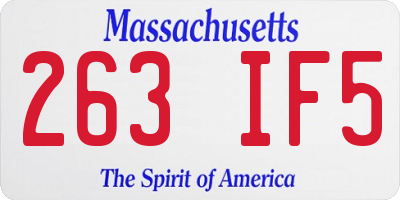 MA license plate 263IF5