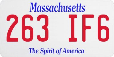 MA license plate 263IF6
