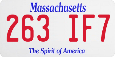 MA license plate 263IF7