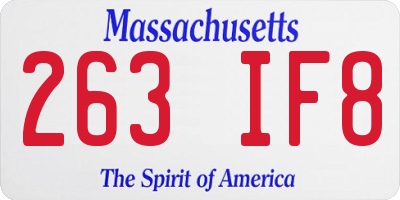 MA license plate 263IF8