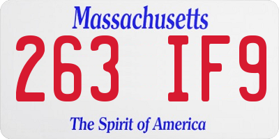 MA license plate 263IF9