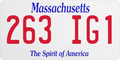 MA license plate 263IG1