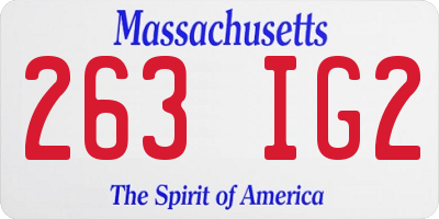 MA license plate 263IG2