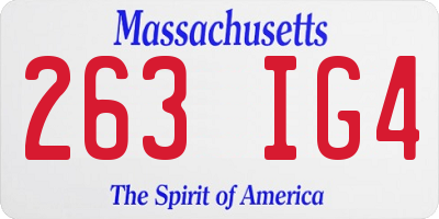 MA license plate 263IG4