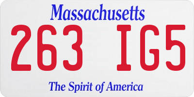 MA license plate 263IG5