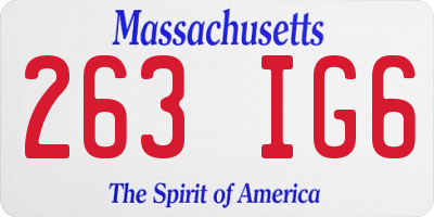 MA license plate 263IG6