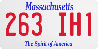 MA license plate 263IH1