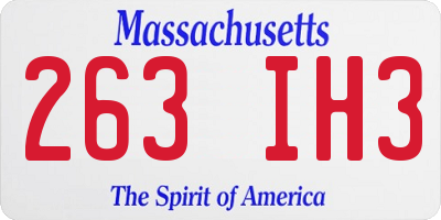 MA license plate 263IH3