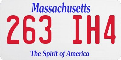 MA license plate 263IH4