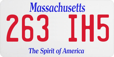 MA license plate 263IH5