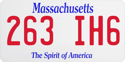 MA license plate 263IH6