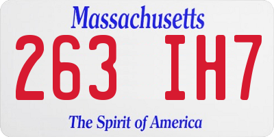 MA license plate 263IH7