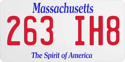 MA license plate 263IH8