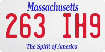 MA license plate 263IH9