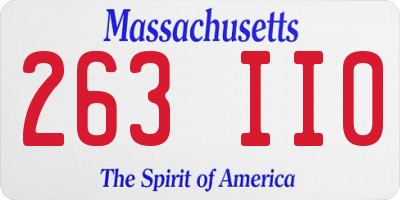 MA license plate 263II0