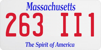 MA license plate 263II1