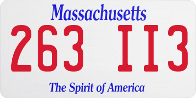 MA license plate 263II3