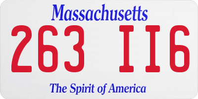 MA license plate 263II6