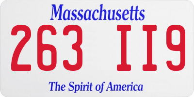 MA license plate 263II9