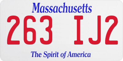 MA license plate 263IJ2