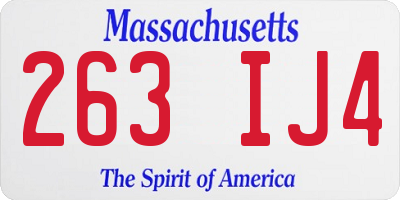 MA license plate 263IJ4
