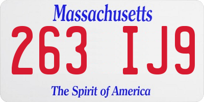 MA license plate 263IJ9