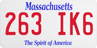MA license plate 263IK6