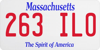 MA license plate 263IL0