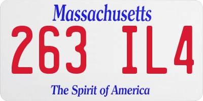 MA license plate 263IL4