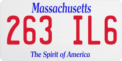 MA license plate 263IL6