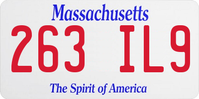 MA license plate 263IL9