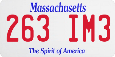 MA license plate 263IM3