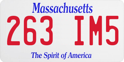 MA license plate 263IM5