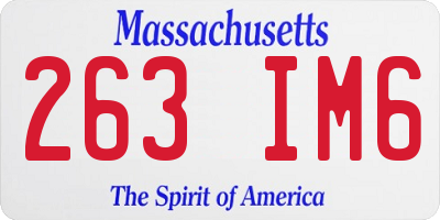 MA license plate 263IM6