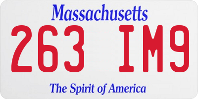 MA license plate 263IM9