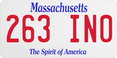 MA license plate 263IN0