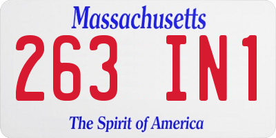 MA license plate 263IN1