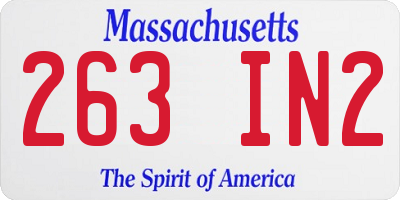 MA license plate 263IN2