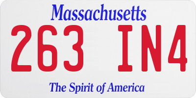 MA license plate 263IN4