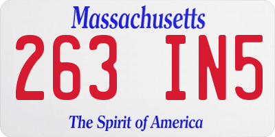 MA license plate 263IN5