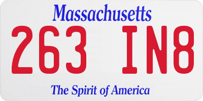 MA license plate 263IN8