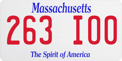 MA license plate 263IO0