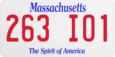MA license plate 263IO1
